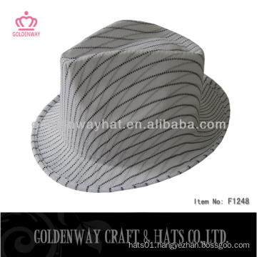 Cheap white fedora hat made by polyester